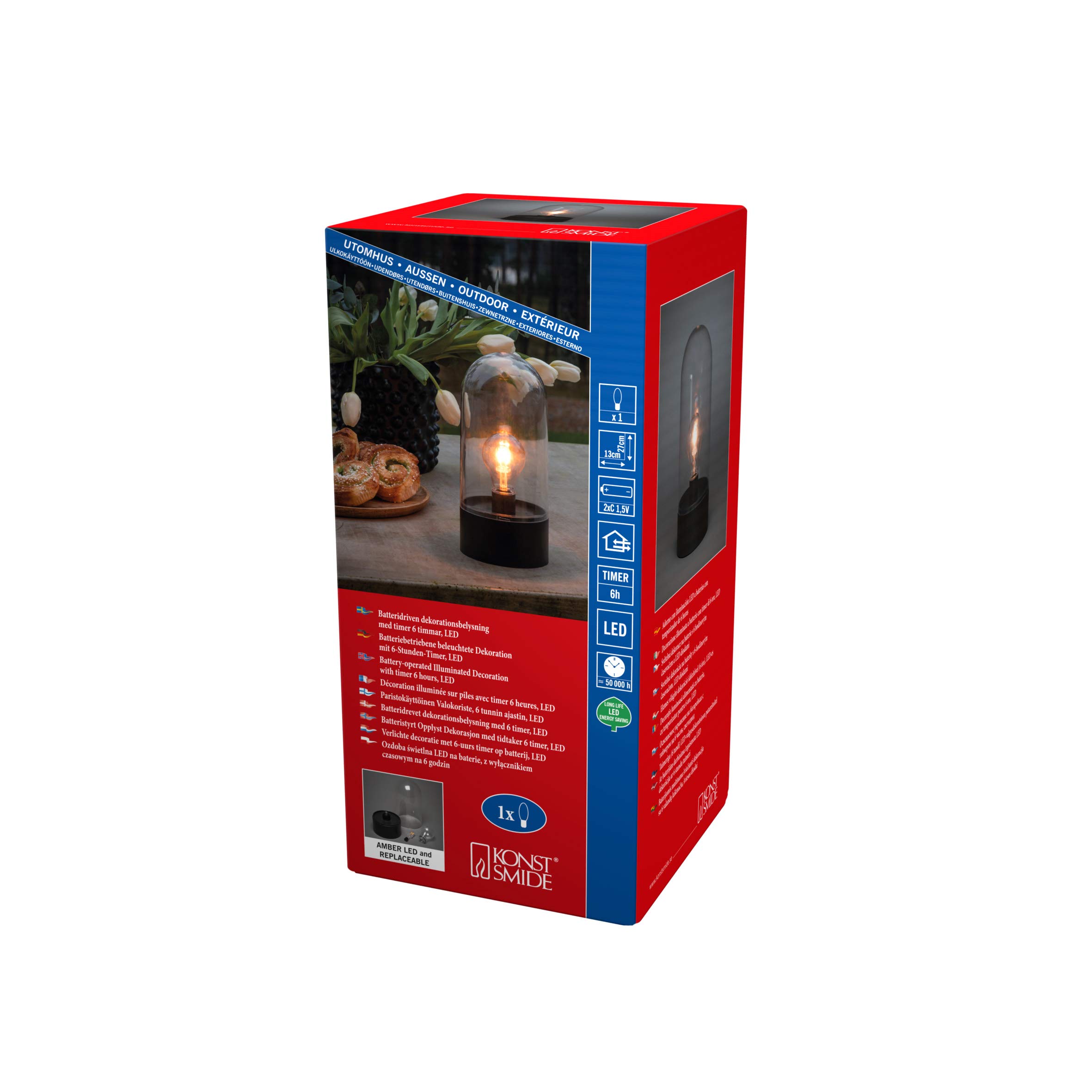 Konstsmide LED Outdoor Lantern, Black