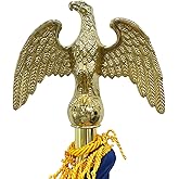 FRF FLAG Gold Eagle Head for Decorating Indoor Flagpoles, Made of Zinc Alloy That is Unbreakable, Eagle Flag Pole Topper, For 1-inch Diameter Flagpoles