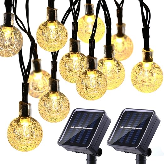 Joomer 2 Pack Globe Solar String Lights 20ft 30 LED Solar Globe