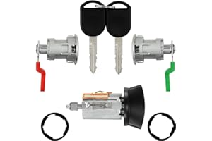 GIWBRTAY for Ford Ranger 2001-2011,Explorer Sport Trac 2001-05,Explorer 2 Door Sport 2001-03,Mazda B Series 2001-06 Ignition Switch Lock Cylinder & Door Lock Cylinder Set W/2 PATS Keys LC6177 DL5886
