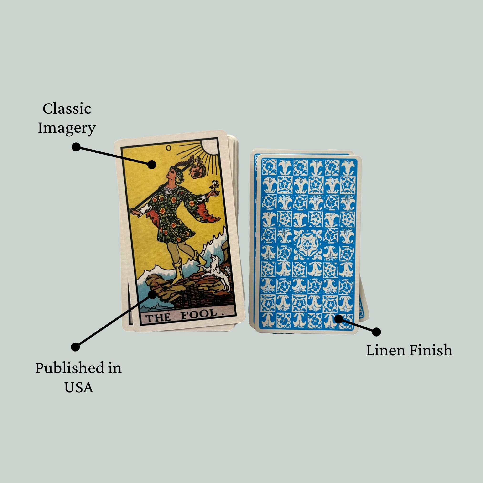 Vieux Monde Express Classic 1909 Tarot Deck – Vintage Reproduction Tarot Cards with Original 1909 Artwork – Linen Finish – Spiritual Gift for Beginners & Readers