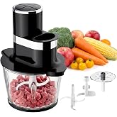 3-in-1 Food Processor, 600W Meat Grinder, Vegetable Chopper &amp; Dough Mixer | Electric Food Chooper with 3L Glass Bowl, 3 Modes for Meat, Vegetables, Nuts &amp; Dough, Overheat Protection, Easy Lock Assembly