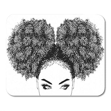 Amazon Com Emvency Mouse Pads Brown Afro Black Woman Curly Hair