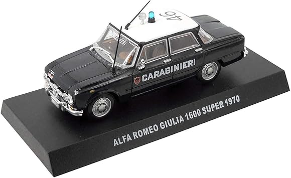 Alfa Romeo Giulia 1600 Super Italian Police Model Car 1970 1 43 Black White Amazon De Spielzeug