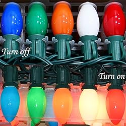 SUNSGNE 25Ft Christmas Lights Outdoor, C9