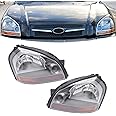 PIAOYUE- For 2005 2006 2007 2008 2009 Hyundai Tucson Headlight Assembly Halogen Left Driver+Right Passenger Side 1 Pair Gray Housing Smoke Tinted Lens