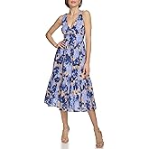 Tommy Hilfiger Womens Sleeveless Tiered Midi Dress Dress