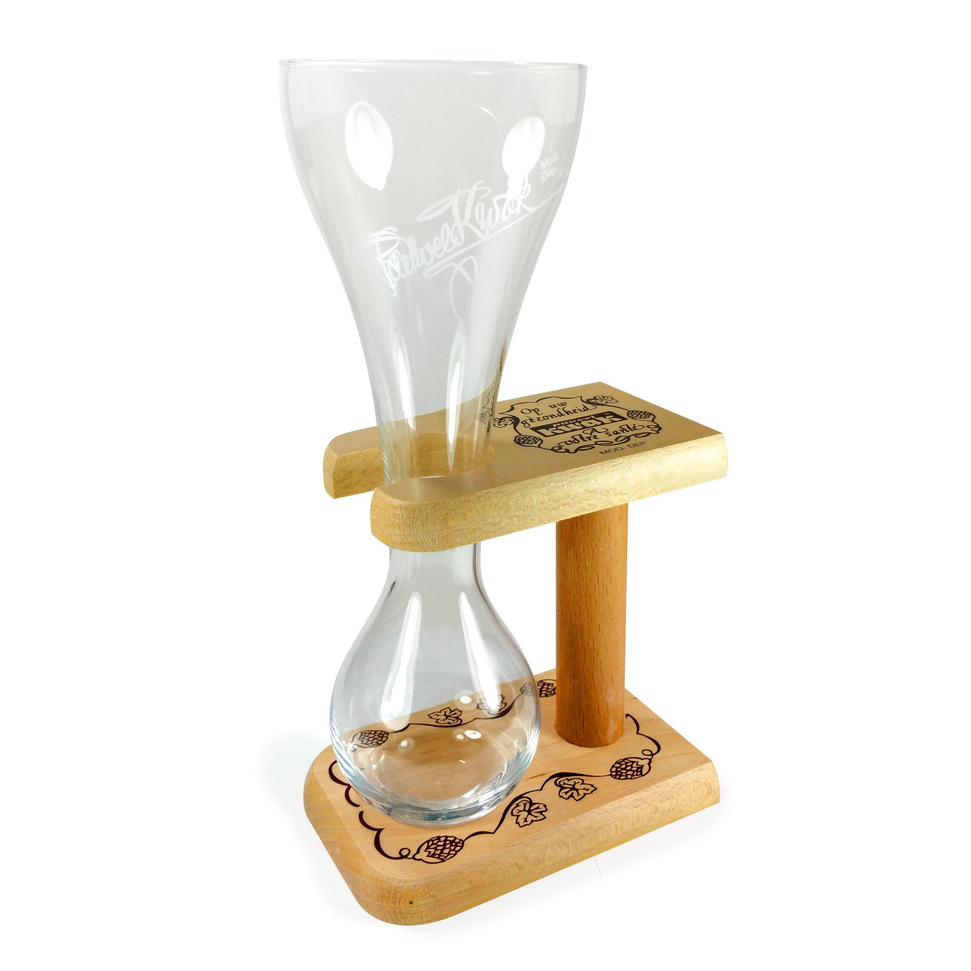 Pauwels Kwak, Belgian beer glass with wooden stand, 25 cl