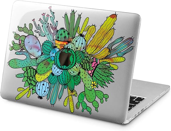 Amazon Com Cavka Hard Shell Case For Apple Macbook Pro 13 A2338 2020 Air 13 A2179 Retina 2015 Mac 11 Mac 12 Laptop Abstract Bright Green Art Protective Plastic Print Cacti Cactus Design