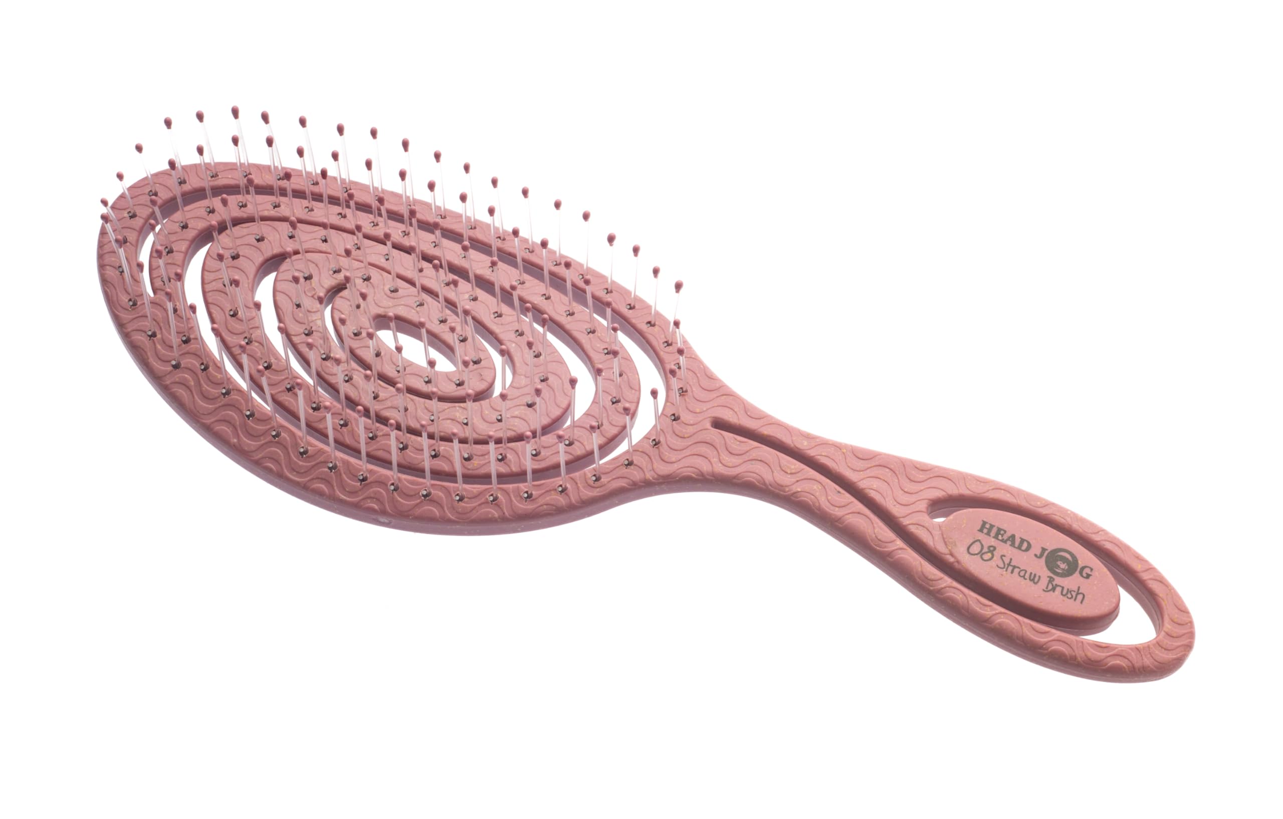 Head Jog 08 Paddle Brush Flexible Soft Pin Bristles, Detangling Wet Or Dry Hair. Gentle Brushing Hairbrush. Detangle Brushes For Straight, Curly & Wavy Hair Types. (Blossom)
