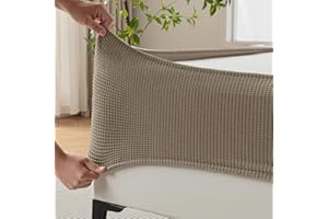 MIYE Housse de sommier tapissier en tissu jacquard, super extensible, enveloppante autour des 4 côtés, résistante aux plis et