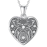 SOULMEET Daisy Locket Necklace That Holds 2 Pictures Expression of Thanks Jewelry Gift Personalized Photo Locket for Women Girls