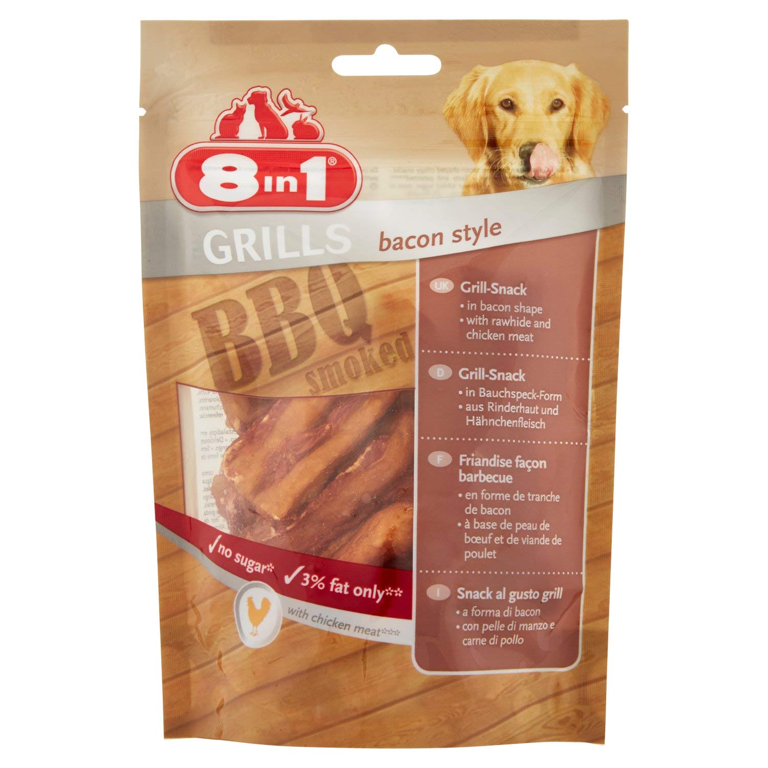 8 in 1 Grills Bacon Style Dog Treats 80g Amazon.co.uk Kitchen & Home