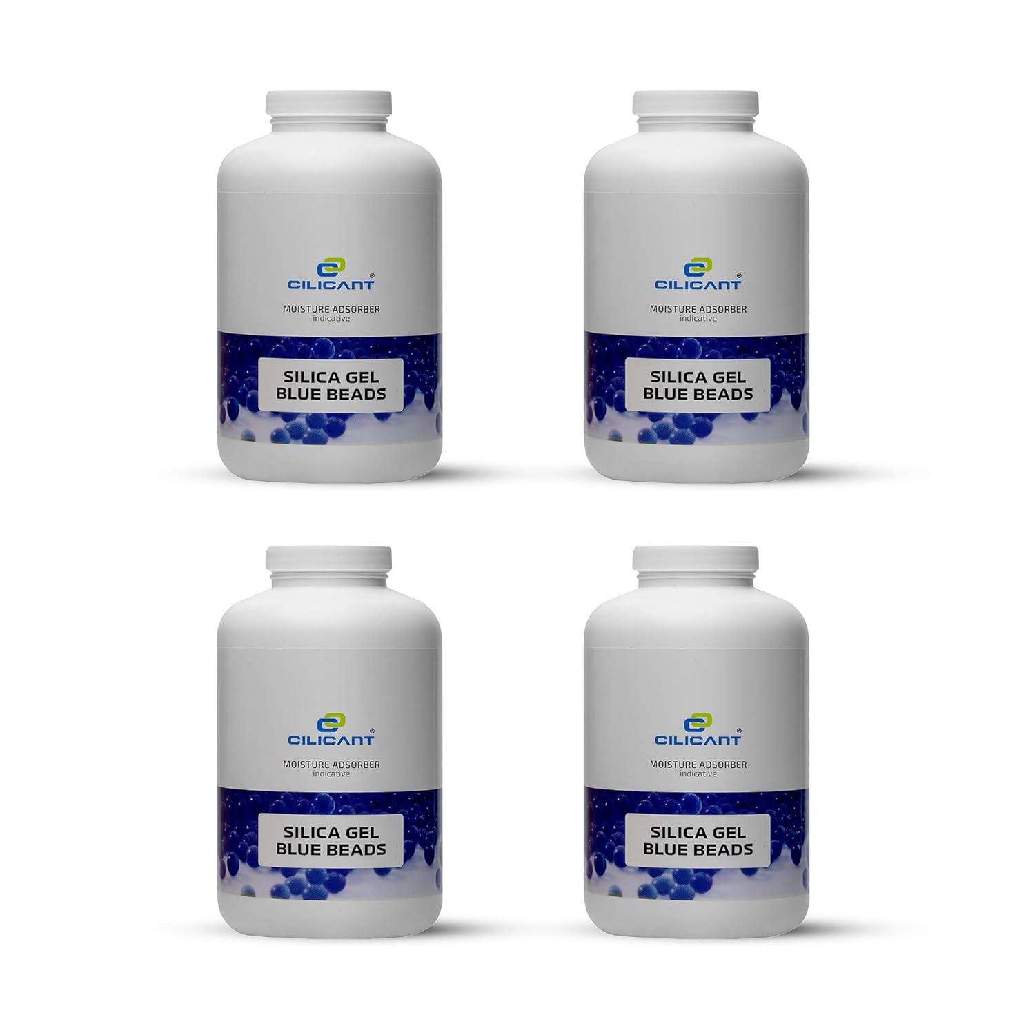 CILICANT Silica Gel Beads Desiccant Dehumidifiers (Blue, 750 ml * 4