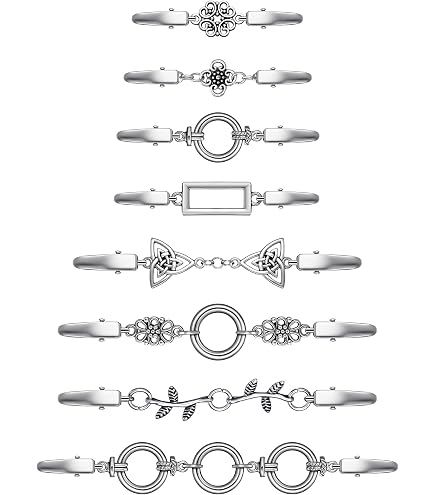Crapyt Vintage Sweater Clips Set Of 4 - Silver Alloy Clasps For Cardigans, Dresses, Shawls & Scarves