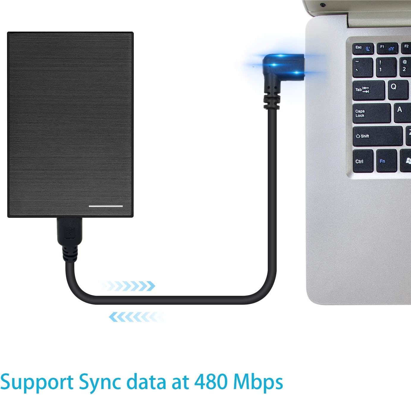Duttek 90 Degree USB C to Micro USB Cable Short - Image 4