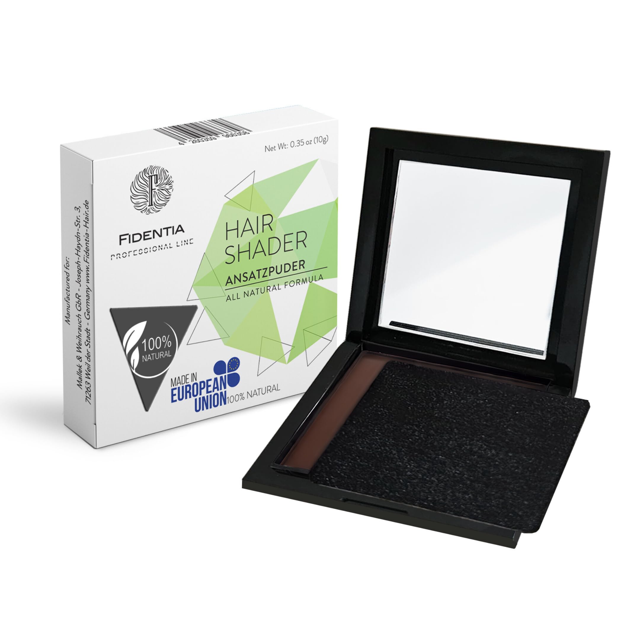 Fidentia Hair Shader | 100% natural Hairline Powder | Root Touch Up - Medium Brown