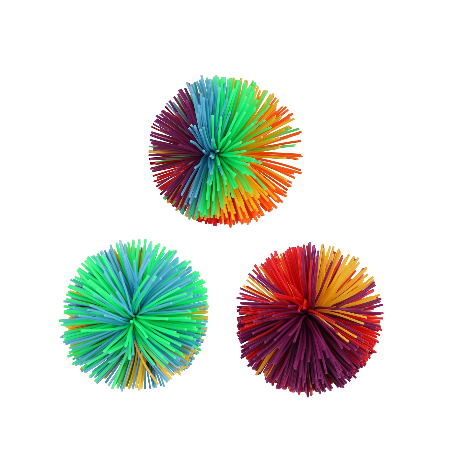 Harapu Monkey Soft Sensory Fidgets Toys, Rainbow Colorful Stress Relief Bouncy Pom Stress Balls, Pack of 3