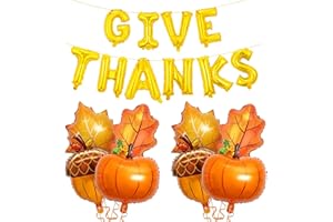 DECGOL Fall Thanksgiving Balloons Banner Large Premium Foil Pumpkin Maple Leaf Pinecone for Autumn Thanksgiving Party Baby Shower Birthday Backdrop