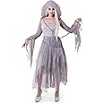 Spooktacular Creations Women Haunting Beauty Dress Ghost Costume with Plastic Chain, Hooded Cape for Adult