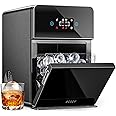 ecozy 2" Clear Ice Ball Maker with CrystalFlux Technology, 4 pcs in 40 Mins, 144 pcs/Day, Sphere Ice Maker with Enhanced Insulation, Automatic Water Supply, Self-Cleaning for Whiskey & Bourbon