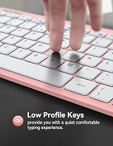 TECKNET 2.4G Wireless Keyboard UK Layout Pink Compact Mini 12 Month Battery view 4