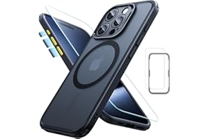 ESR for iPhone 15 Pro Max Case Set, Translucent Matte Case with Screen Protector, Compatible with MagSafe, Military-Grade Protection, Classic Series, Frosted Black