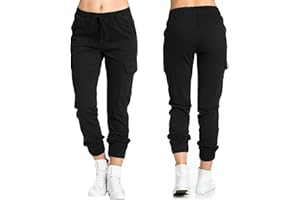 Womens Cargo Pants Baggy Elastic Waist Cargo Joggers for Women Work Trousers Work Ladies Drawstring with Pockets Trousers