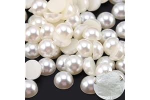 MKLKSDH 10000PCS 1.5mm Nail Art Flatback Half Round Tiny Pearls Ivory Flatback Pearls for Nails Face Body Make Up Crafts Small Half Pearl Rhinestones for Home DIY Shoes Salon Use