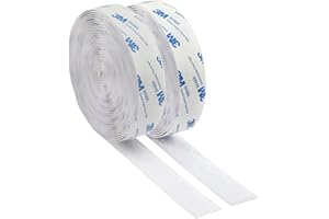 LEXETAP Hook and Loop Tape with Adhesive, Heavy Duty Self Sticky Interlocking Tape, Sewing Fasteners for Handmade, Photo Frames, Mosquito Net, Carpets, Car and DIY, 1 inch*20 Feet*2 Rolls(White)
