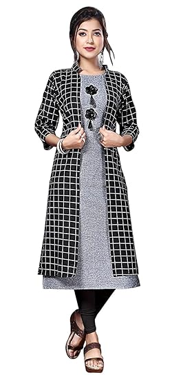 Women's A-Line Cotton Kurti with Shrug by