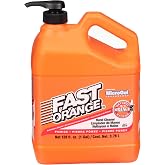 Fast Orange 25219 Pumice Lotion, Heavy Duty Hand Cleaner, Natural Citrus Scent, Waterless Cleaner for Mechanics, Strong Grease Fighter, 1 Gallon