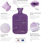 Revitale Luxury 2 Litre Hot Water Bottle with Soft Faux Fur Cover Plum view 6