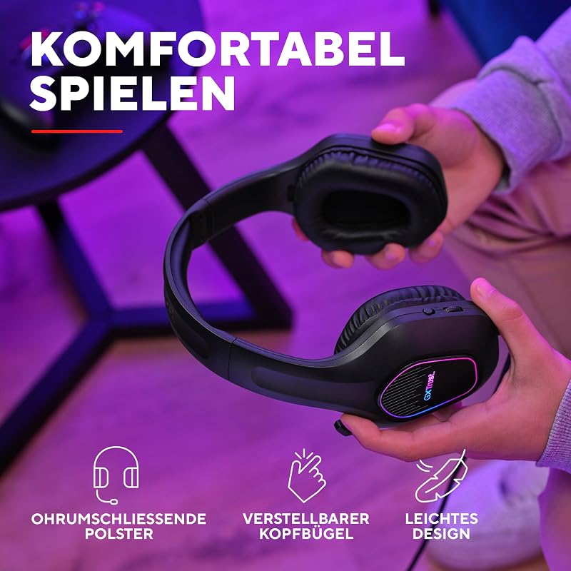Rayne Leichtes Gaming Headset mit USB-betriebene LED Beleuchtung