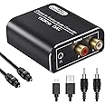 Digital to Analog Audio Converter 192KHz DAC, Digital Optical(Toslink)&Coaxial to Analog Stereo L/R RCA with 3.5mm Jack+3.2Ft Optical/Coaxial Cable for PS3/4 DVD HDTV Xbox Roku Headphone Home Cinema