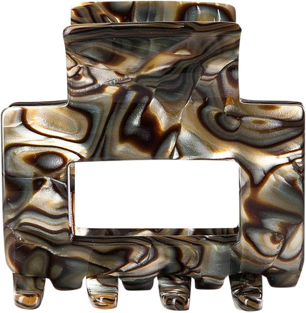Ficcare 2" Open Rectangular Jaw Clip in Onyx Acetate