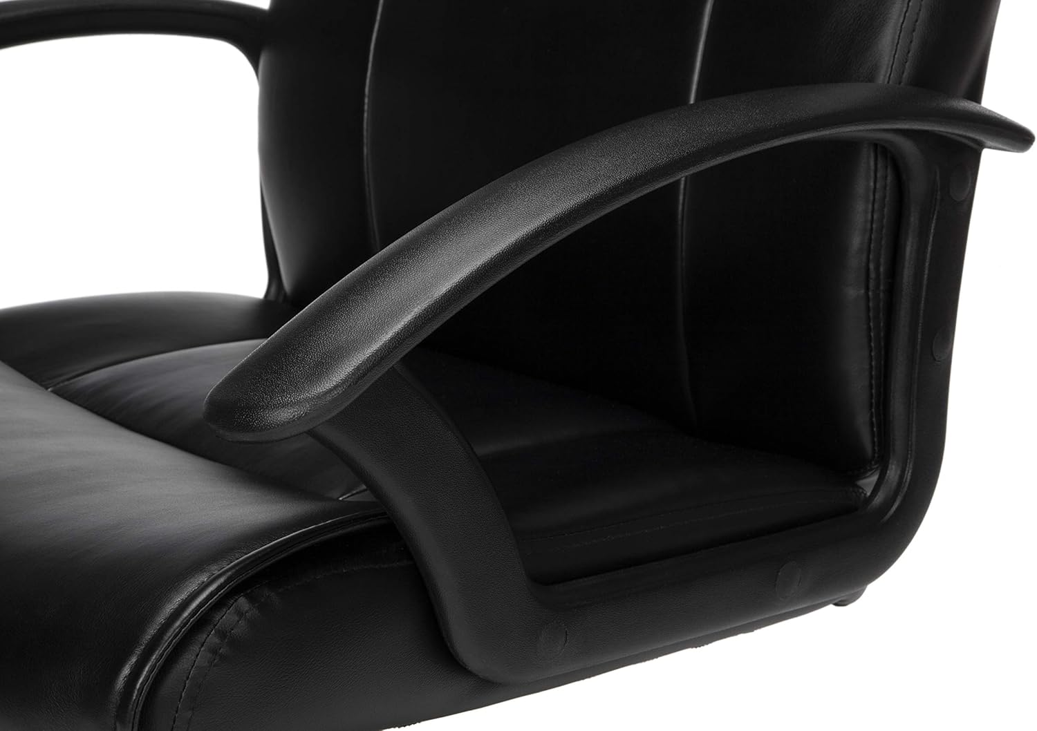 OFM Essentials Collection Bonded Leather Chair, Black: Furniture & Decor