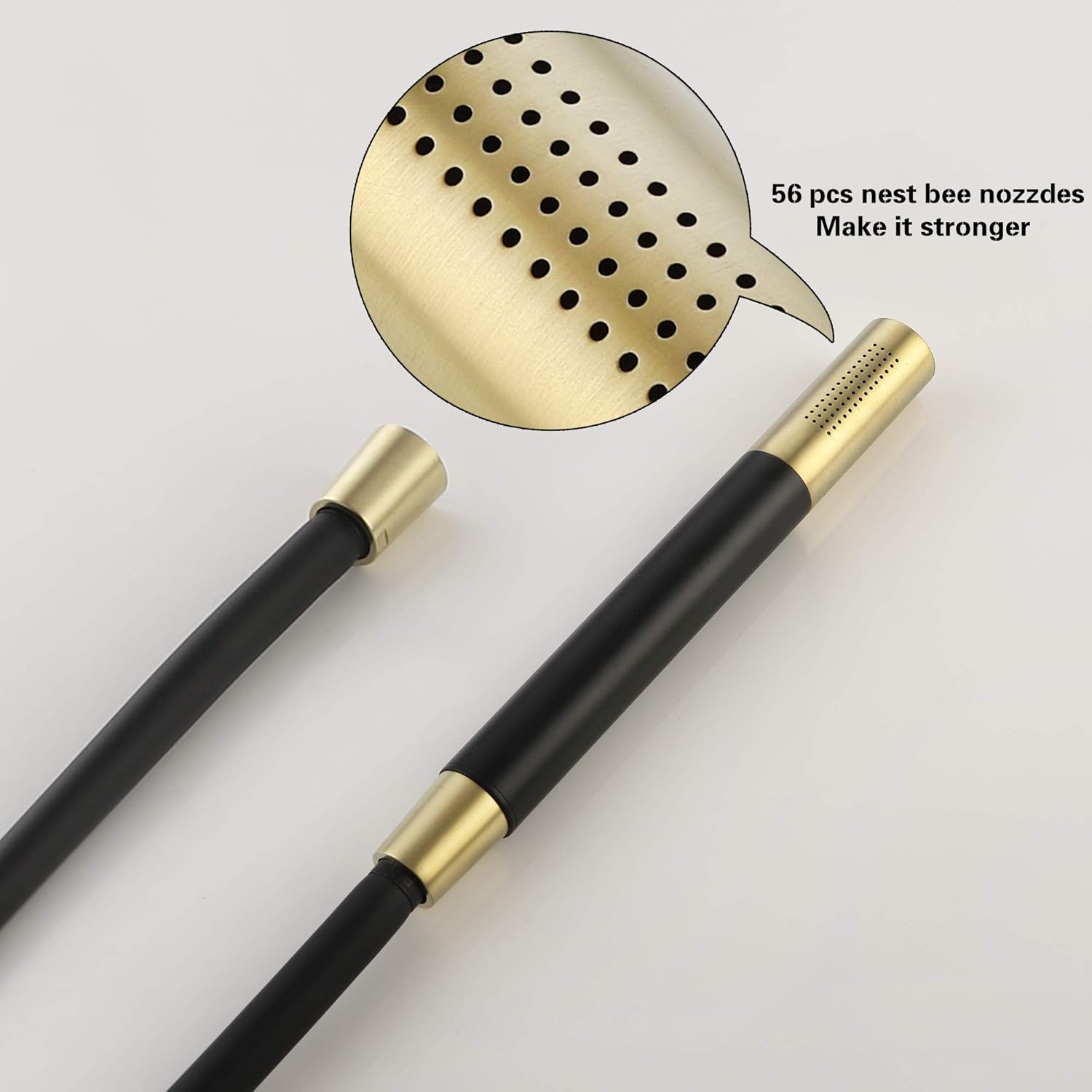 SKOWLL Bathroom Faucet Shower Set Rainfall Shower Faucet System Three Handle 8-Inch Rainfall Shower with Included Rough-in Valve Trim Kit, Brushed Gold Finished - - 