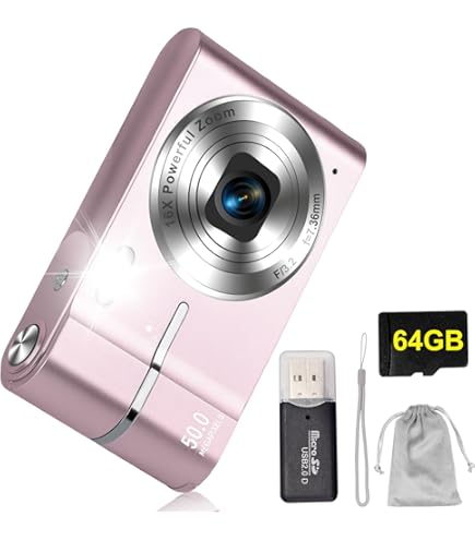 Cámara Digital Compacta 4K Con Zoom 16X - Para Niños Y Principiantes, Incluye Tarjeta 128GB