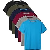 HoeVou 6 Pack Boys Shirts Cotton Short Sleeve T-Shirts for Boys Kids Tees Clothes Summer Tops