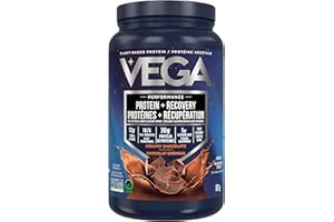 Vega Sport Vegan Protein Powder + Recovery - 30g Plant Based Protein per Serving, Chocolate, 19 Servings, 5g BCAAs, Probiotic