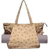 ESVAN Yoga Tote Bag for Women Shoulder Bags Drawstring for Office Workout Travel Carryall Pilates Gym and Beach