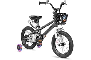 JOYSTAR Pluto Kids Bike 12 14 16 18 20 Inch Children's Bicycle for Boys Girls Age 3-12 Years, Kids' Bicycles with Light Up Tr