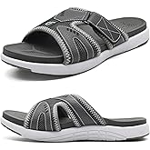 COFACE Mens Sport Recovery Sandals Plantar Fasciitis Soft Cushion Lightweight Orthotic Slides for Men