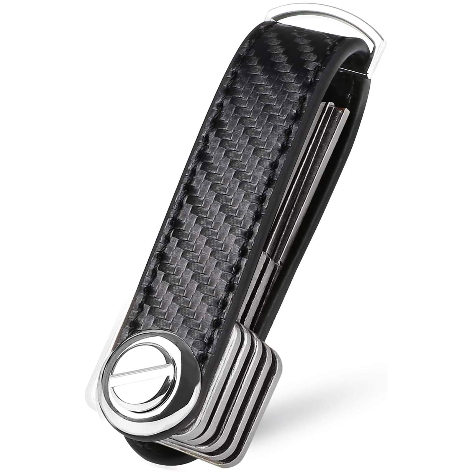 flintronic Key Organizer | Carbon Fiber Keychain | Pocket Smart Key Holder with Gift Boxed Stylish, Functional & Practical (Holds 7-9 Multiple Keys) - Black