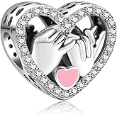 Annmors Silver Charms for Bracelets S925 Love Heart Mom Birthday Dangle for Women Bracelet & Necklace Pendant