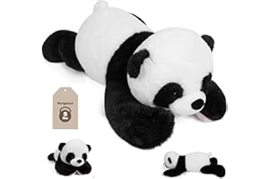 JellyMallow 5 lbs 24" Weighted Stuffed Animals Panda Plushie, Cute Panda Weighted Plush Pillow Giant Stuffed Animals for Kids Adults