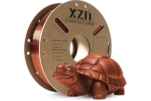 XZN Silk PLA Filament 1.75mm, Clog-Free, Metal-Like Shiny 3D Printer Filament 1kg Spool (2.2lbs), Neatly Wound, +/- 0.02mm Precision, Vacuum Packaging, Fit Most FDM Printer, Metallic Copper
