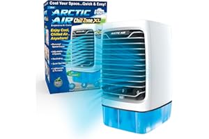 Arctic Air Chill Zone XL Evaporative Cooler with Oscillating Fan, Auto-Off Timer, Portable Fan with 4 Adjustable Speeds, 16-Hour Cooling Fan for Bedroom, Living Room, Office & More,White