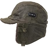 TOP-EX Oversize Waterproof XXL XXXL Mens Pilot Earflap Aviator Winter Faux Leather Hat Hunting Trapper Outdoors